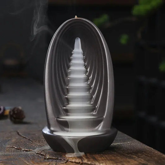 Clay Waterfall Aromatherapy Incense Burner by Zendrop showcasing smoky fragrance cascading down like a waterfall.