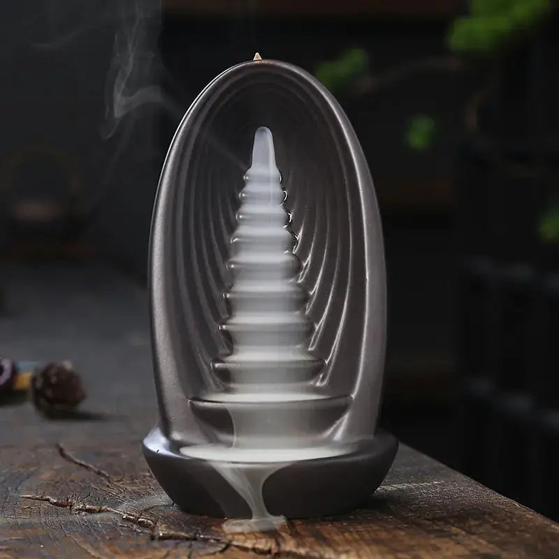 Clay Waterfall Aromatherapy Incense Burner by Zendrop showcasing smoky fragrance cascading down like a waterfall.